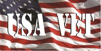 USA Vet On U.S. Flag Photo License Plate
