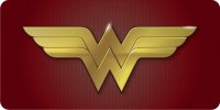 Wonder Woman Logo On Red Photo License Plate