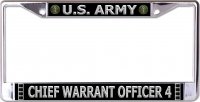U.S. Army Chief Warrant Officer 4 Chrome License Plate Frame