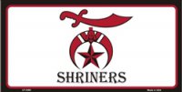 Shriners on White License Plate