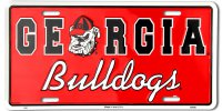Georgia Bulldogs Red License Plate