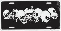 Skulls Metal License Plate