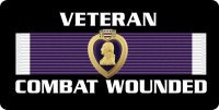 Purple Heart Veteran Combat Wounded Photo License Plate