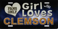 This Girl Loves Clemson Metal License Plate