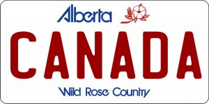 Alberta Canada Photo License Plate