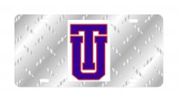 University Of Tulsa Logo Silver Diamond Laser License Plate