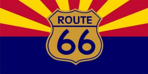 Route 66 Arizona Flag Photo License Plate