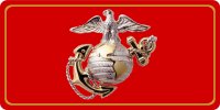 U.S. Marine Corps Eagle Globe Anchor Photo License Plate