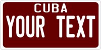 Cuba State Plate On Burgundy Photo License Plate