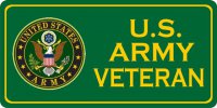 U.S. Army Veteran Green Photo License Plate
