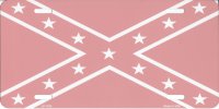 Peach Colored Confederate Rebel Flag License Plate