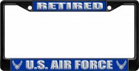 U.S. Air Force Retired Black License Plate Frame