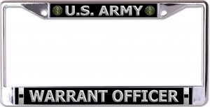 U.S. Army Warrant Officer Chrome License Plate Frame