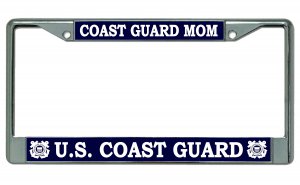 U.S. Coast Guard Mom Chrome License Plate Frame
