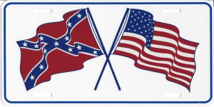 U.S.A. / Rebel Flag Crossed Photo License Plate
