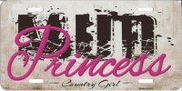 Mud Princess Country Girl Metal License Plate