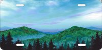 Forest Mountain Scene Airbrush License Plate SM56