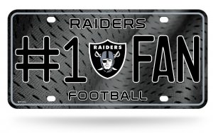 Oakland Raiders #1 Fan Metal License Plate