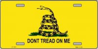 Don't Tread On Me Metal License Plate