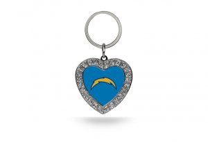 Los Angeles Chargers Bling Rhinestone Heart Key Chain