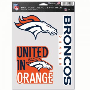 Denver Broncos 3 Fan Pack Decals