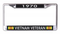 1970 Vietnam Veteran Chrome License Plate Frame