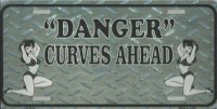 "Danger" Curves Ahead License Plate