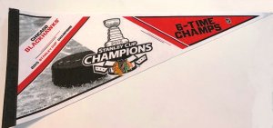 Chicago Blackhawks NHL Stanley Cup 6X Champs 2015 Pennant