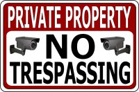 Private Property No Trespassing w/Cameras Photo Parking Sign