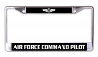 U.S. Air Force Command Pilot B&W Background Chrome Frame