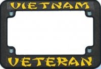Vietnam Veteran Motorcycle License Frame