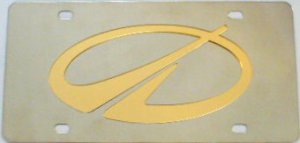 Oldsmobile Gold Logo Stainless Steel License Plate