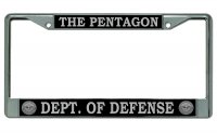 The Pentagon Dept. Of Defense Chrome License Plate Frame