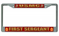 USMC First Sergeant Photo License Plate Frame