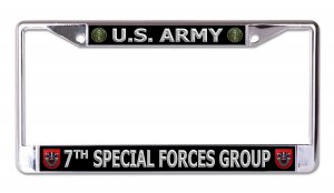 U.S. Army 7th Special Forces Group Chrome License Plate Frame
