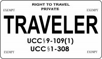 Traveler Right To Travel On White Motorcycle License Plate