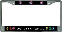 Be Grateful Chrome License Plate Frame