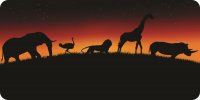 Safari Sunset Photo License Plate