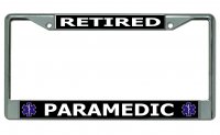 Retired Paramedic Chrome License Plate Frame
