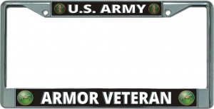 U.S. Army Armor Veteran Chrome License Plate Frame