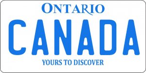 Ontario Canada Photo License Plate