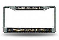 New Orleans Saints Glitter Chrome License Plate Frame