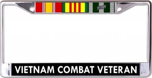 Vietnam Combat Veteran Chrome License Plate Frame