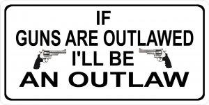 If Guns Are Outlawed Photo License Plate