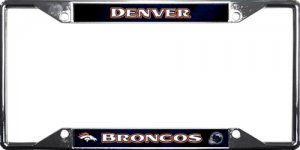 Denver Broncos EZ View Chrome License Plate Frame
