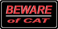 Beware Of Cat Photo License Plate
