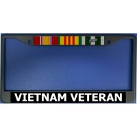 Vietnam Veteran Black License Plate Frame