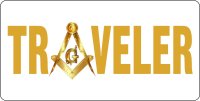 Traveler With Masonic Logo White #2 Photo License Plate