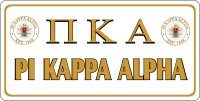Pi Kappa Alpha Photo License Plate