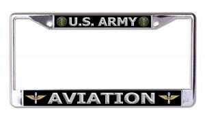 U.S. Army Aviation Chrome License Plate Frame